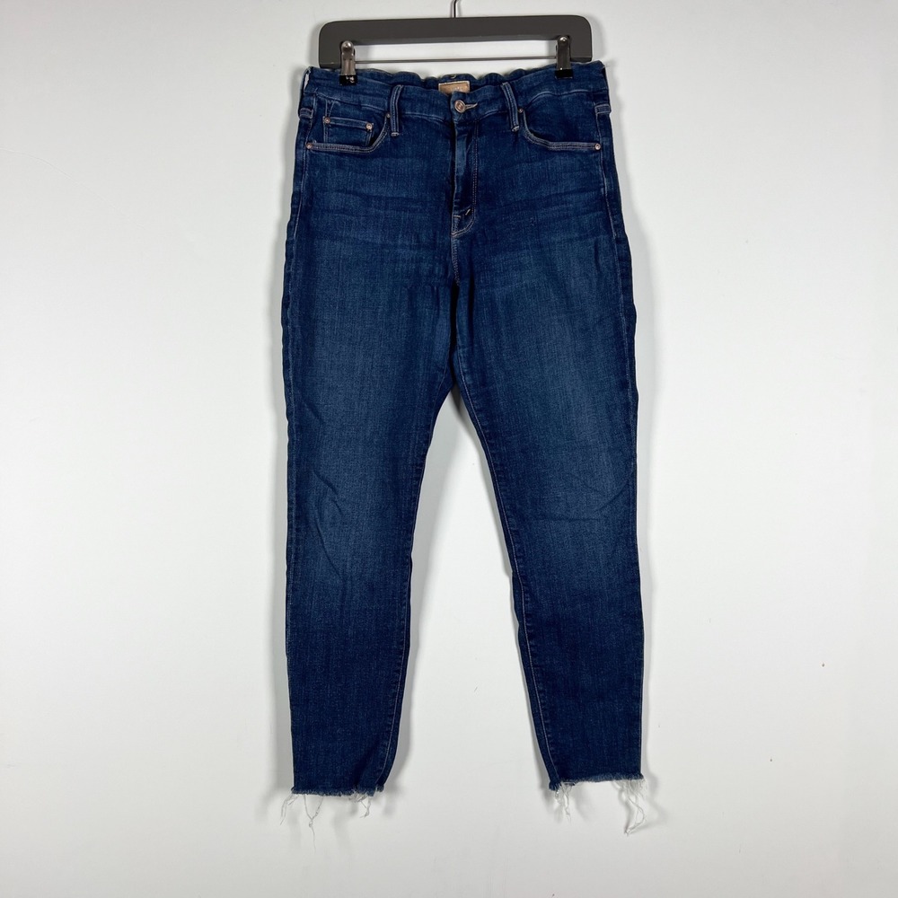 Mother Denim Women's The Looker Ankle Fray Cotton Stretch Girl Crush Jeans 32